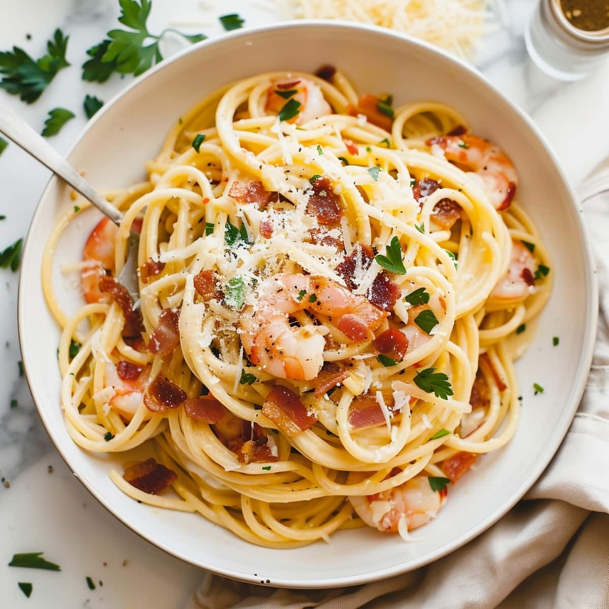 Creamy Shrimp Carbonara